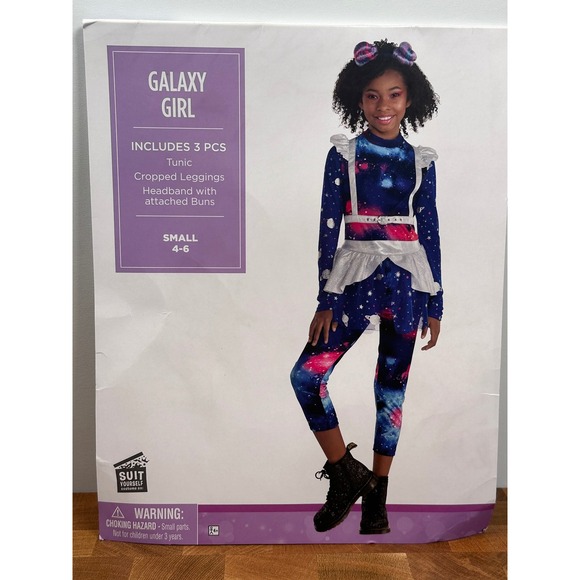 Galaxy Girl Costume Suit Yourself 3 Piece Tunic Leggings Headband Size Small - Picture 1 of 4